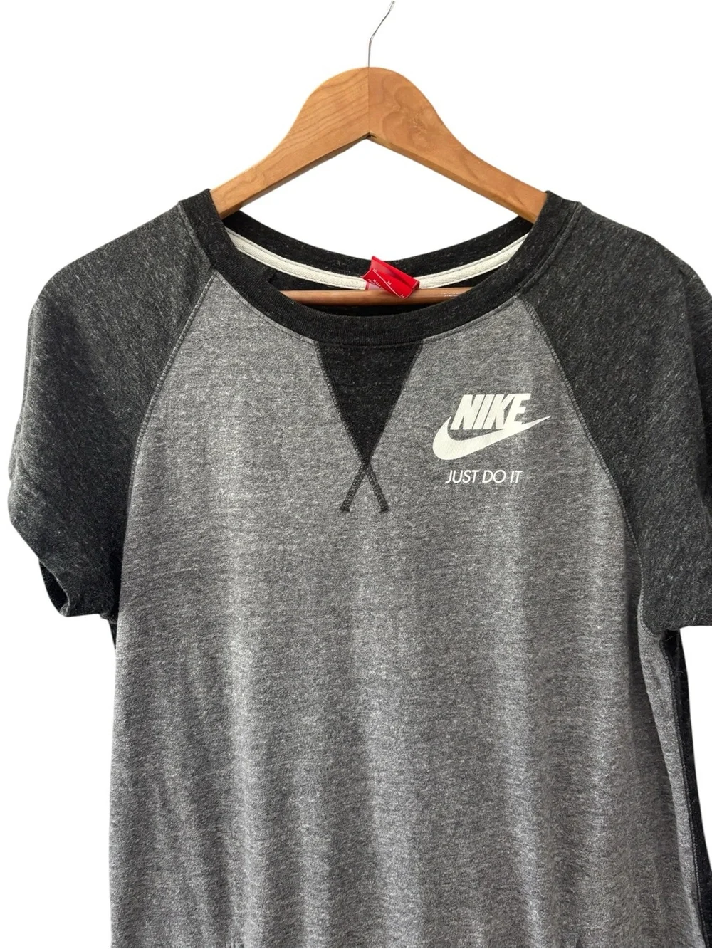 Nike Gym VTG Tee Dress‎ Womens Size Medium Black Sail Grey Nike Air